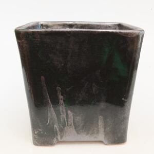 E-bonsai Keramická bonsai miska 13 x 13 x 14 cm kovovozelená