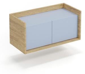 Nízká skříň Mobius, 78,2 x 41 x 36 cm hikora / modrá