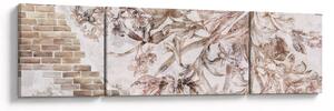 Obraz - Květinová freska na cihlové zdi (170x50 cm)