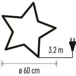 Vánoční hvězda Emos DCAZ09, papírová, bílá, 60cm