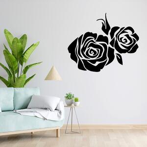 Živá Zeď Samolepka Růže Barva: černá, Velikost: 60 x 71 cm