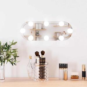 Nástěnné zrcadlo s LED osvětlením 15 x 40 cm sklo oválné 3189158