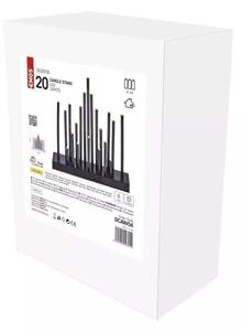 LED černý svícen Emos DCAW04, teplá bílá, 27,5 cm