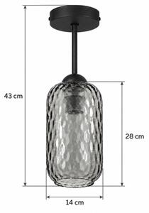 BRILAGI - LED Přisazený lustr R GLASS 1xE27/60W/230V pr. 14 cm černá/kouř šedá