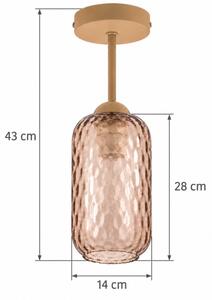 BRILAGI - LED Přisazený lustr R GLASS 1xE27/60W/230V pr. 14 cm béžová/kouř hnědá