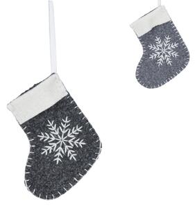 Závěsná vánoční ponožka SNOW SOCK 12 cm - více barev Barva: Tmavě šedá