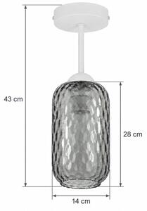 BRILAGI - LED Přisazený lustr R GLASS 1xE27/60W/230V pr. 14 cm bílá/kouř šedá