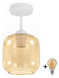 BRILAGI - LED Přisazený lustr R GLASS 1xE27/60W/230V pr. 14cm bílá/kouř béžová