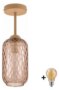 BRILAGI - LED Přisazený lustr R GLASS 1xE27/60W/230V pr. 14 cm béžová/kouř hnědá