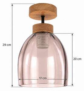 BRILAGI - LED Přisazený lustr R GLASS 1xE27/60W/230V pr. 17cm dub/kouřová béžová
