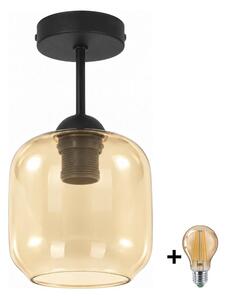BRILAGI - LED Přisazený lustr R GLASS 1xE27/60W/230V pr. 14cm černá/kouř béžová