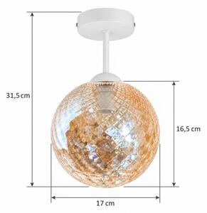 BRILAGI - LED Přisazený lustr R GLASS 1xE27/60W/230V pr. 17cm bílá/kouř béžová