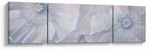 Obraz - Modré květy na zdi (170x50 cm)