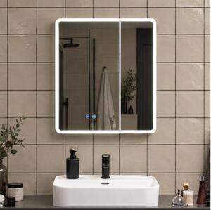 BRILAGI - LED Zrcadlová koupelnová skříňka s podsvícením NOTO DOUBLE 60x65 cm