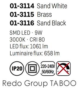 Redo TABOO 01-3115 designové závěsné svítidlo LED 9W/mosaz