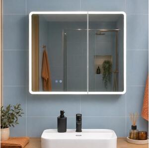 BRILAGI - LED Zrcadlová koupelnová skříňka s podsvícením NOTO DOUBLE 78x65 cm