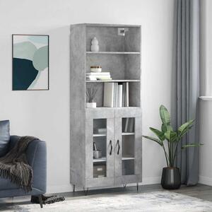 Skříň highboard betonově šedá 69,5x34x180 cm kompozitní dřevo 3189313