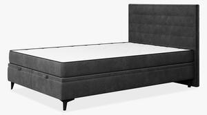 Grafitová postel boxspring LUIS HORIZONTAL 160x200 cm
