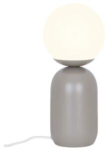 Nordlux Opálově bílá skleněná stolní lampa Notti se světle hnědou podstavou