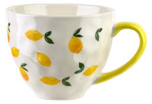 Affekdesign Porcelánový hrnek LIMONE 400 ml bílý/žlutý