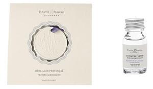 PLANTES & PARFUMS de Provence PLANTES ET PARFUMS Medailon s motivem levandule- sádra + Parfémový extrakt kalanka 15ml Dárková sada