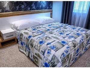 Přehoz na postel 160x240 cm ZEN modrý Made in Italy Modrá 160x240 cm