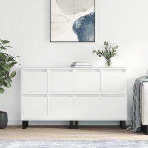 Příborníky 2 ks bílé s vysokým leskem kompozitní dřevo 3190183