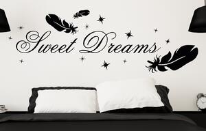 Samolepka na zeď - Sweet Dreams 2 Barva: Bílá, Rozměry samolepky - ( šířka x výška ): 160 x 59 cm