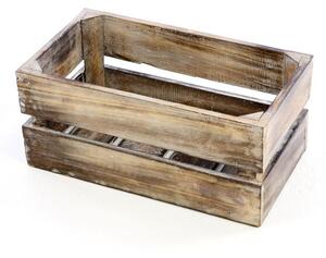 DIVERO Vintage bedna, dohněda opálená 42 cm x 23 cm