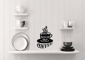 Samolepka na zeď Coffee Barva: Černá, Rozměry samolepky - ( šířka x výška ): 30 x 42 cm