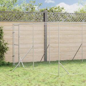 Venkovní psí kotec stříbrný 4 x 12 x 2 m pozinkovaná ocel 3190457