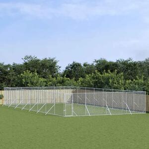 Venkovní psí kotec stříbrný 8 x 16 x 2 m pozinkovaná ocel 3190466