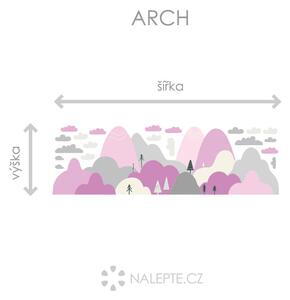 Nordic kopečky růžové textilní přelepitelné samolepky na zeď arch 100 x 30 cm
