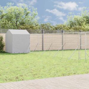 Venkovní psí kotec se střechou stříbrný 10 x 10 x 2,5 m ocel 3190481