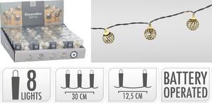 Mondex Světelný LED řetěz Kennedy 30 cm teplý bílý