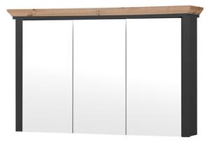 Zrcadlová skříňka JASMIN šedá/dub artisan, šířka 116 cm