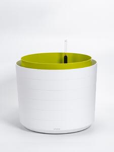 Samozavlažovací velkoobjemová nádoba Berberis 55 cm bílá+zelená