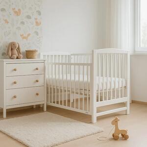 Dětská postýlka New Baby LILLY se stahovací bočnicí bílá