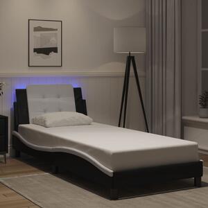 Rám postele s LED bez matrace Zadar černý a bílý 90x200 cm 3214087