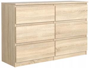 Komoda Meble Masztalerz 120 x 39 x 79 Cm dub sonoma mat