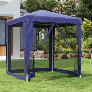 Party stan se 4 síťovanými bočnicemi modrý 2 x 2 m HDPE 319217