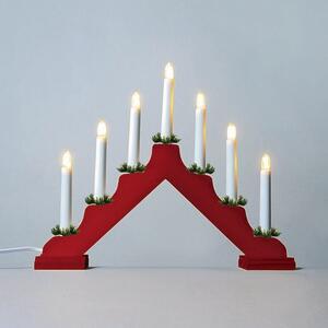 Adventní svícen LED Filament, červená