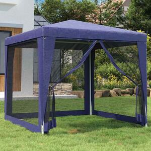 Party stan se 4 síťovanými bočnicemi modrý 2,5 x 2,5 m HDPE 319222