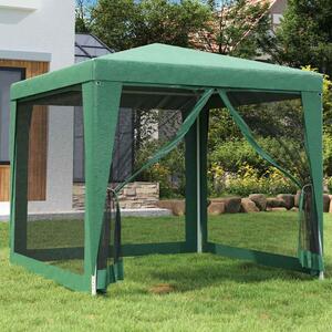 Party stan se 4 síťovanými bočnicemi zelený 2,5 x 2,5 m HDPE 319223