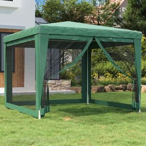 Party stan se 4 síťovanými bočnicemi zelený 3 x 3 m HDPE 319228