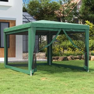 Party stan se 4 síťovanými bočnicemi zelený 3 x 4 m HDPE 319233