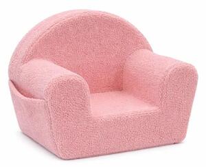 Dětské křeslo s boční kapsou New Baby Teddy pink