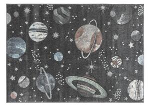 Makro Abra Dětský kusový koberec Lima C288A Vesmír Planety Rakety šedý Rozměr: 160x230 cm