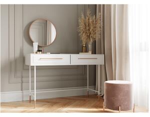 Toaletní stolek ROSABIA bílá/zlatorůžová