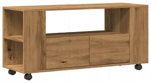 TV stolek dub 102x34,5x43 cm, nosnost 60 kg, na kolečkách